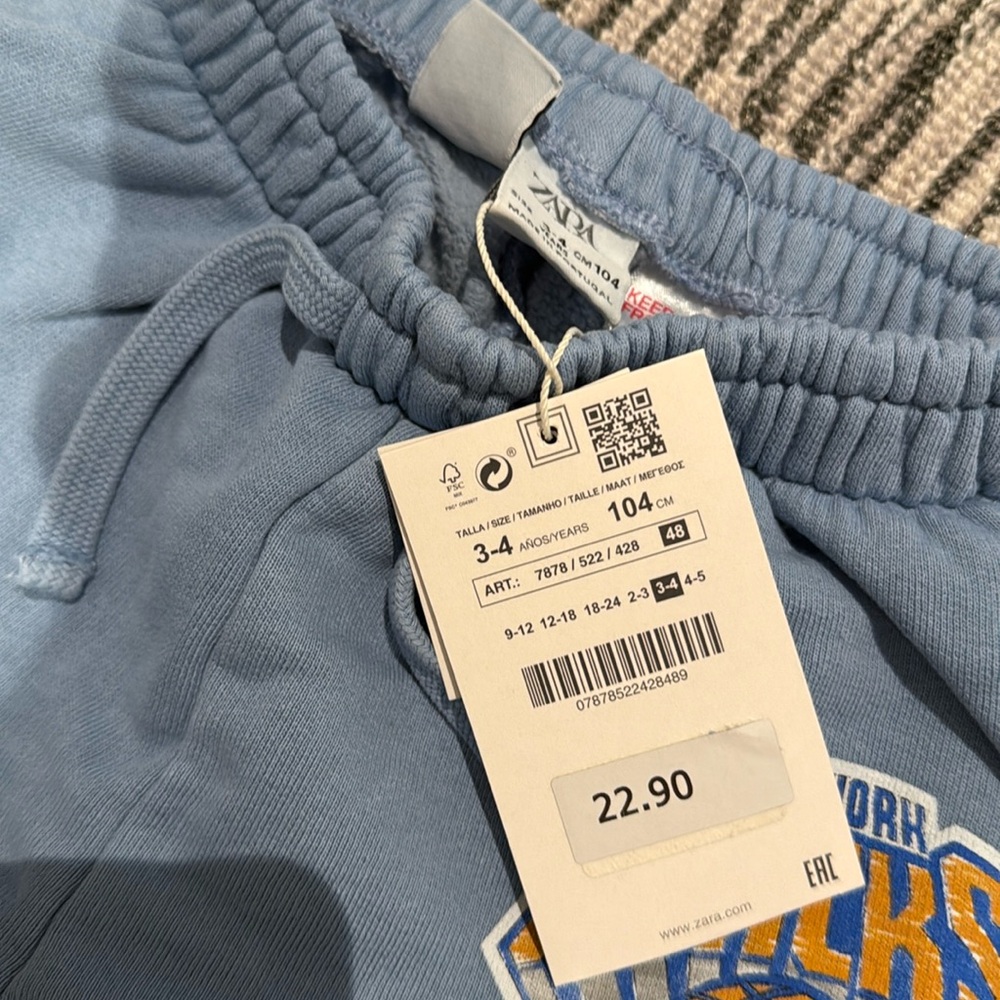 Zara Kids Toddler Blue New York Knicks Sweatpants NWT - Picture 2 of 4